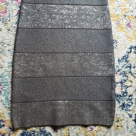 BEBE bodycon silver dress - Picture 4 of 14